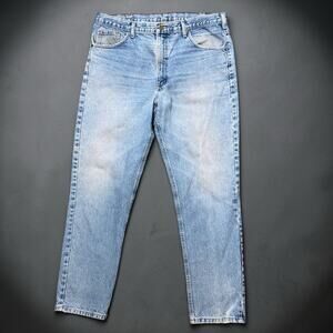 Carhartt Jeans Mens Blue Faded Distressed Traditional Fit Repaired Sz 36/31 READ